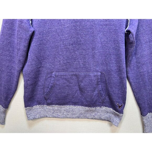 American Eagle Women's Cotton Pullover Hooded Sweater Size M Bluish Purple - Picture 6 of 12